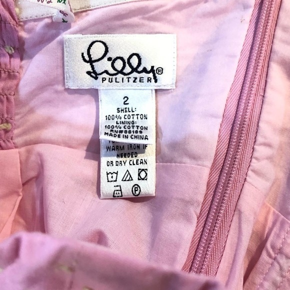 Vintage Collectible Lilly Pulitzer Strapless Pink Cotton Dot Dress Size 2 - Picture 8 of 8